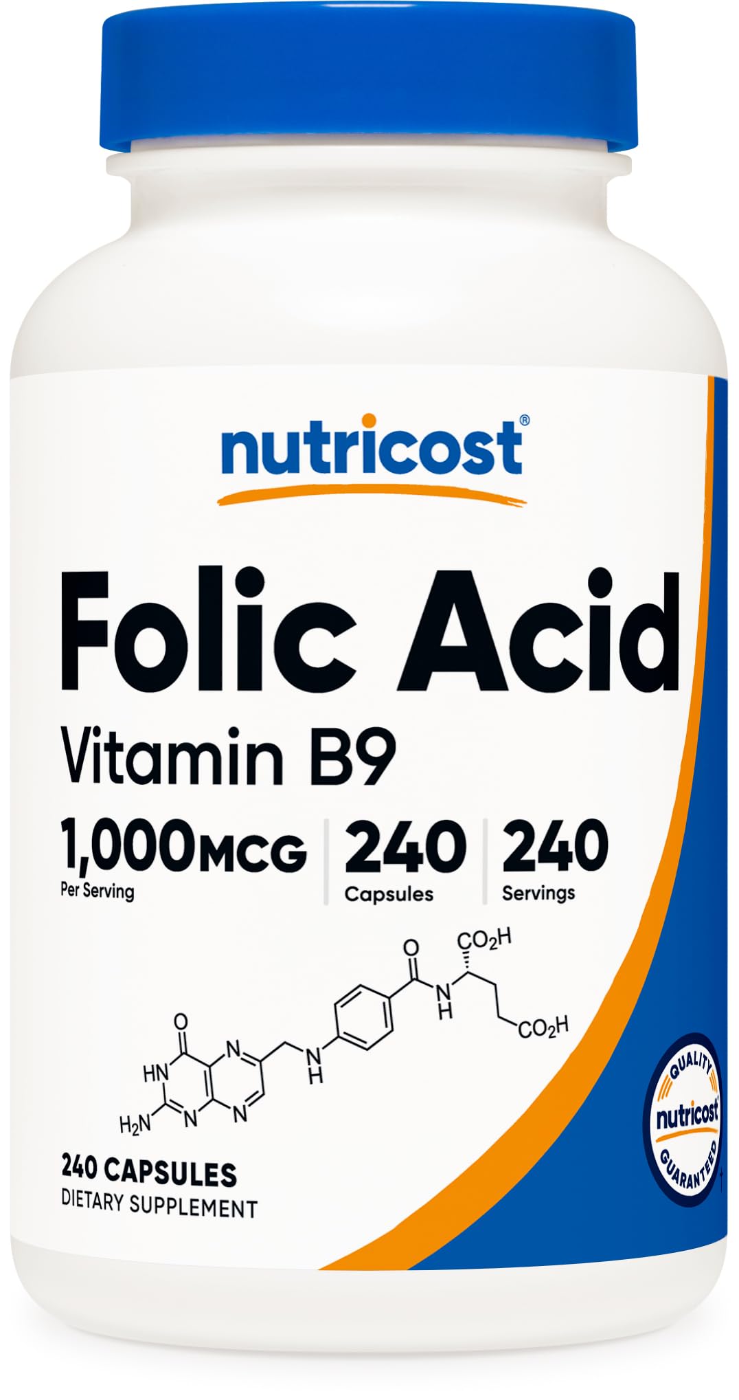 Nutricost Folic Acid 1000 mcg – 240 Capsules | Vitamin B9