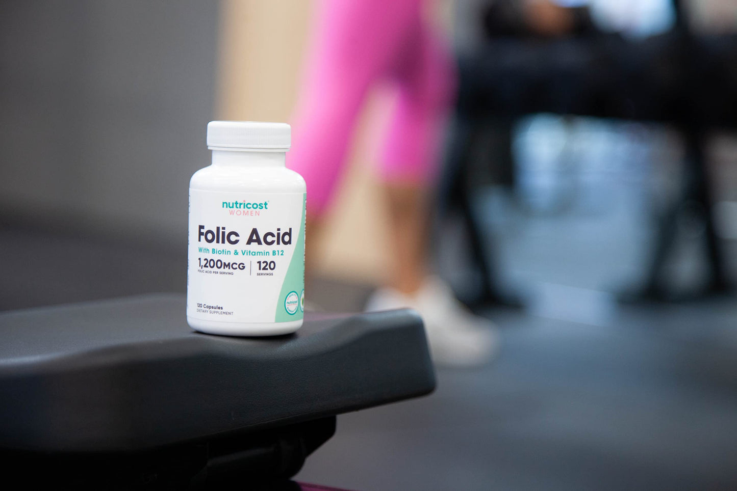 Nutricost Folic Acid for Women 1200 mcg – 120 Veggie Caps, B12 & Biotin | Non-GMO, Gluten Free