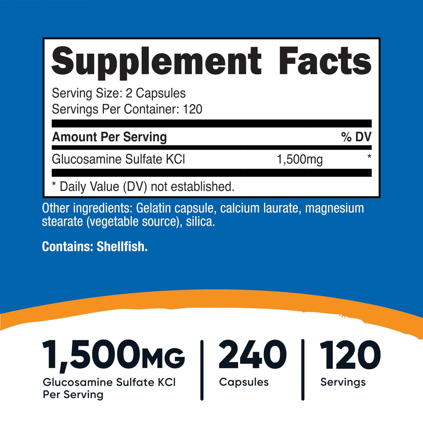 Nutricost Glucosamine Sulfate 1500mg - 240 Capsules | Gluten Free, Non-GMO
