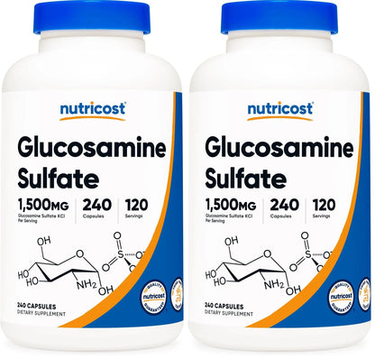 Nutricost Glucosamine Sulfate 1500mg – 240 Capsules (Pack of 2) | Gluten Free, Non-GMO BritishVita | Premium UK Vitamins & Wellness Supplements