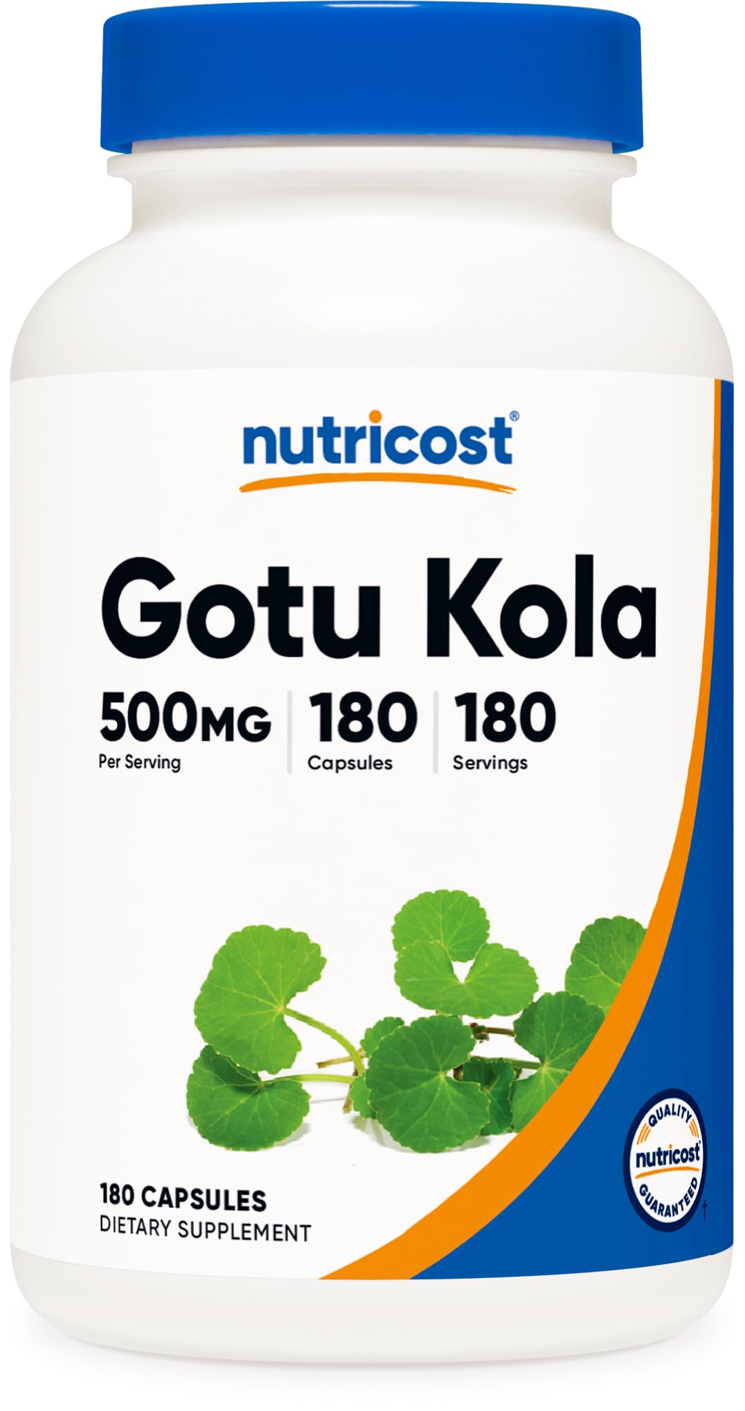 Nutricost Gotu Kola 500 MG - 180 Vegetarian Capsules | Gluten Free, Non-GMO