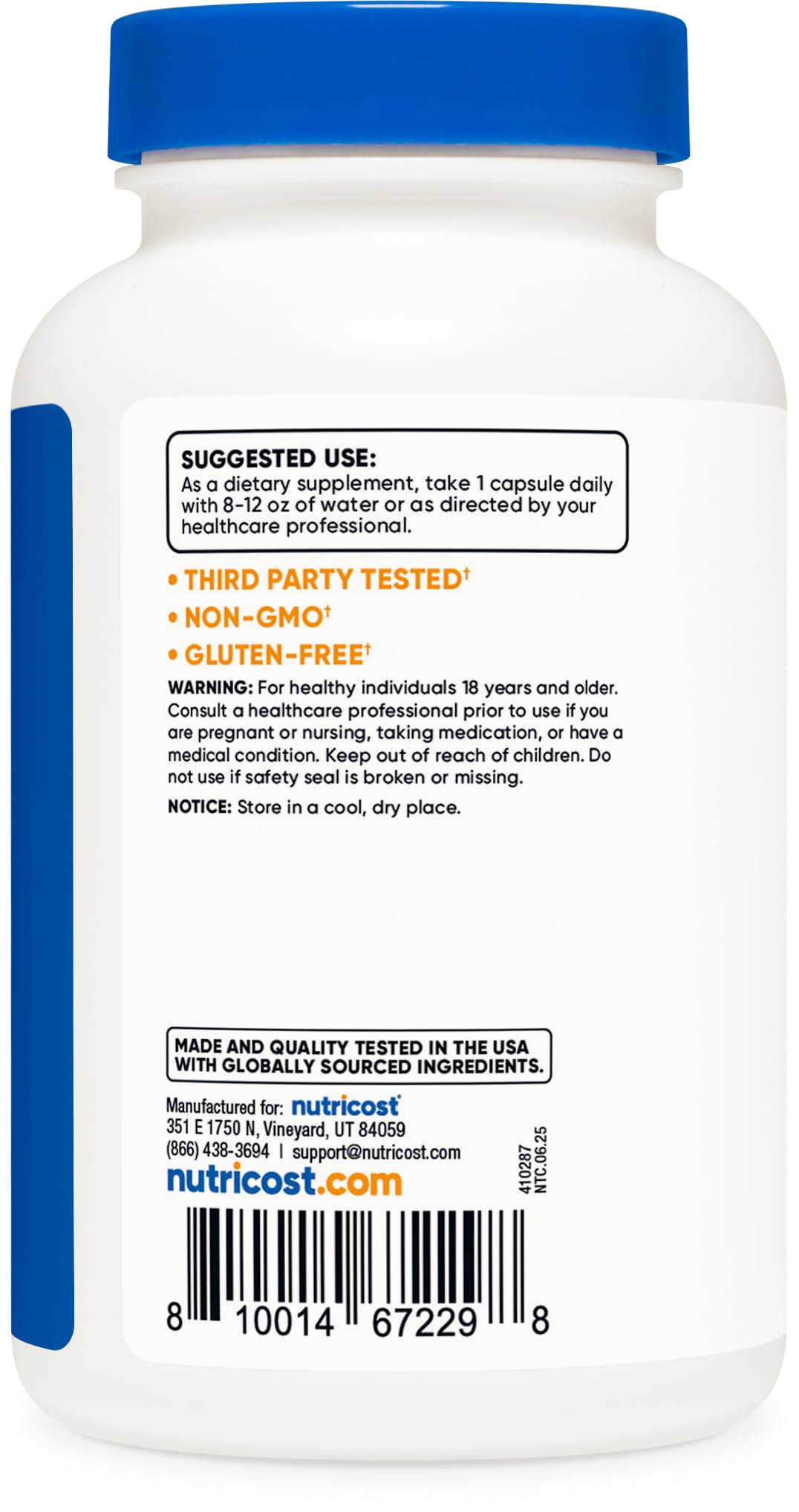 Nutricost Gotu Kola 500 MG - 180 Vegetarian Capsules | Gluten Free, Non-GMO