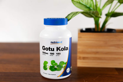 Nutricost Gotu Kola 500 MG - 180 Vegetarian Capsules | Gluten Free, Non-GMO