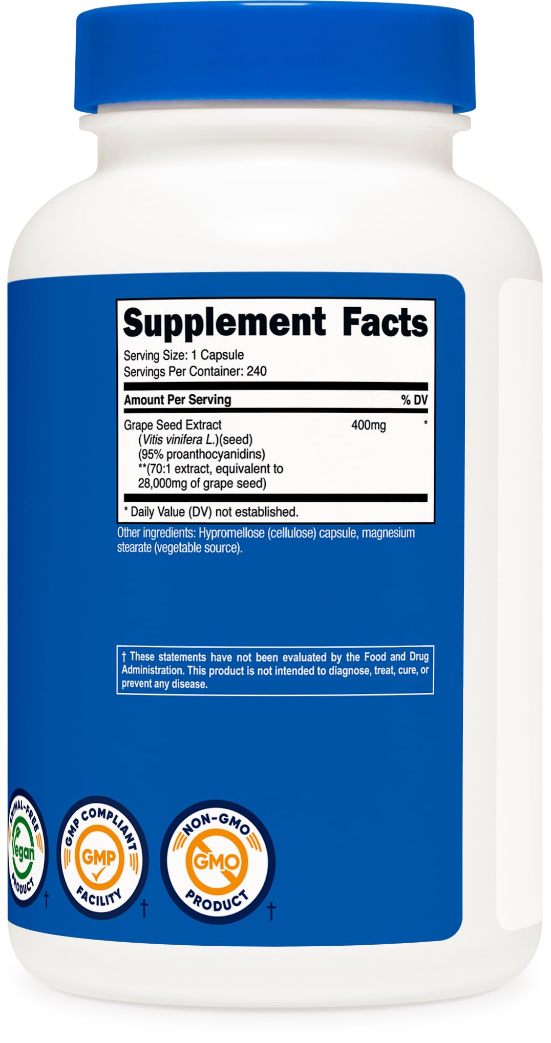 Nutricost Grape Seed Extract 28,000mg - 240 Capsules | Non-GMO, Gluten Free, Vegetarian Friendly