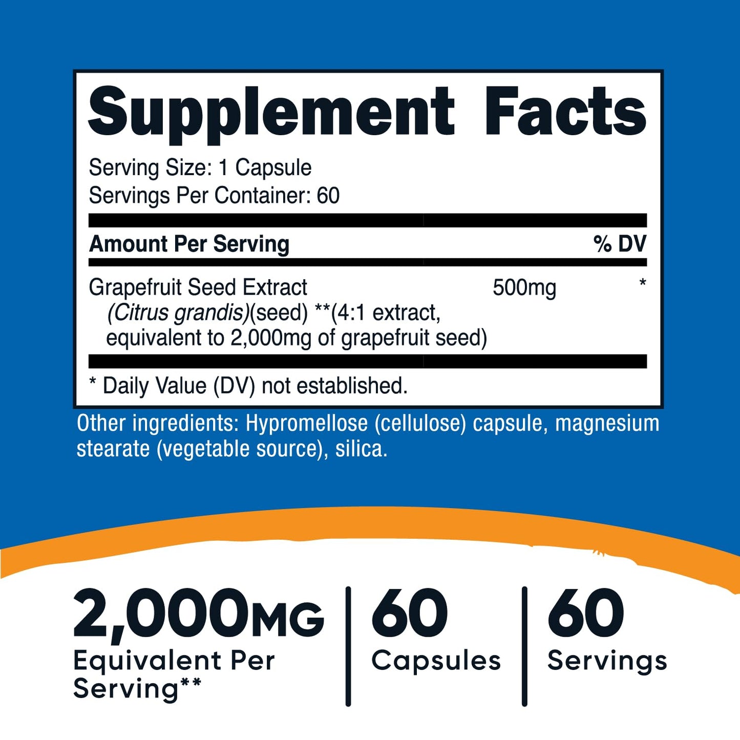 Nutricost Grapefruit Seed Extract 2,000mg – 60 Vegetarian Capsules | Gluten Free, Non-GMO