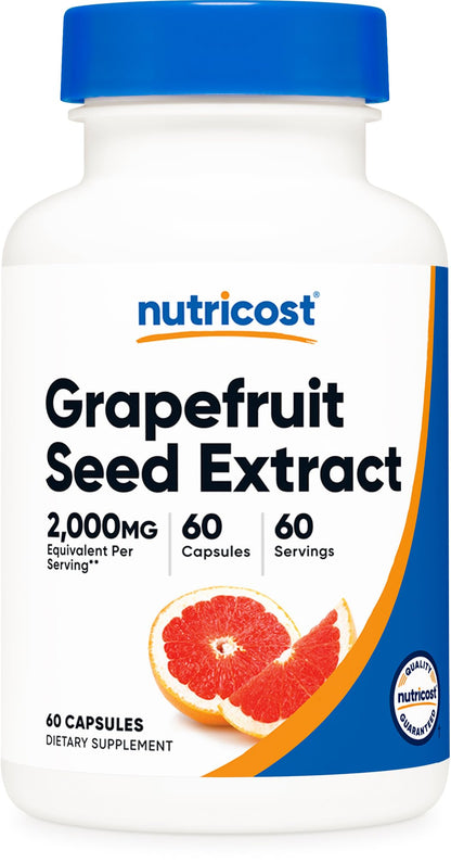 Nutricost Grapefruit Seed Extract 2,000mg – 60 Vegetarian Capsules | Gluten Free, Non-GMO