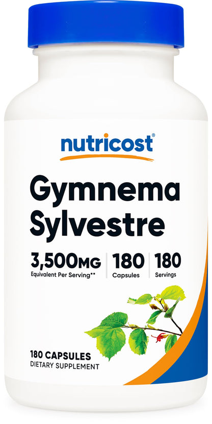 Nutricost Gymnema Sylvestre 3,500mg (20:1) - 180 Capsules, Non-GMO, Gluten Free