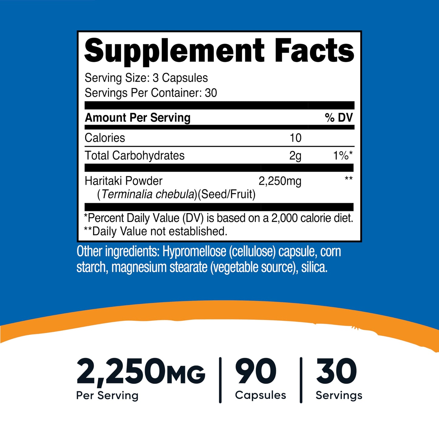 Nutricost Haritaki 2250mg - 90 Vegan Capsules | GMO-Free, Gluten-Free