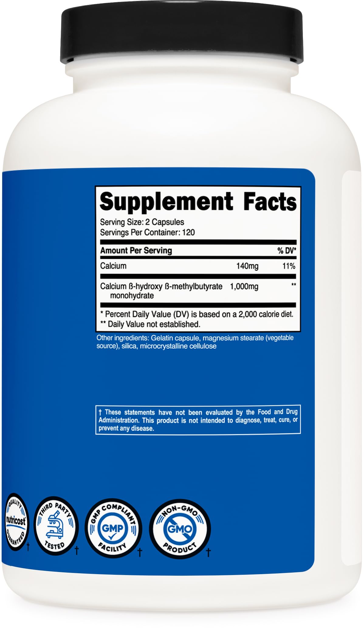 Nutricost HMB 1000mg - 240 Capsules | 120 Servings | Gluten Free & Non-GMO