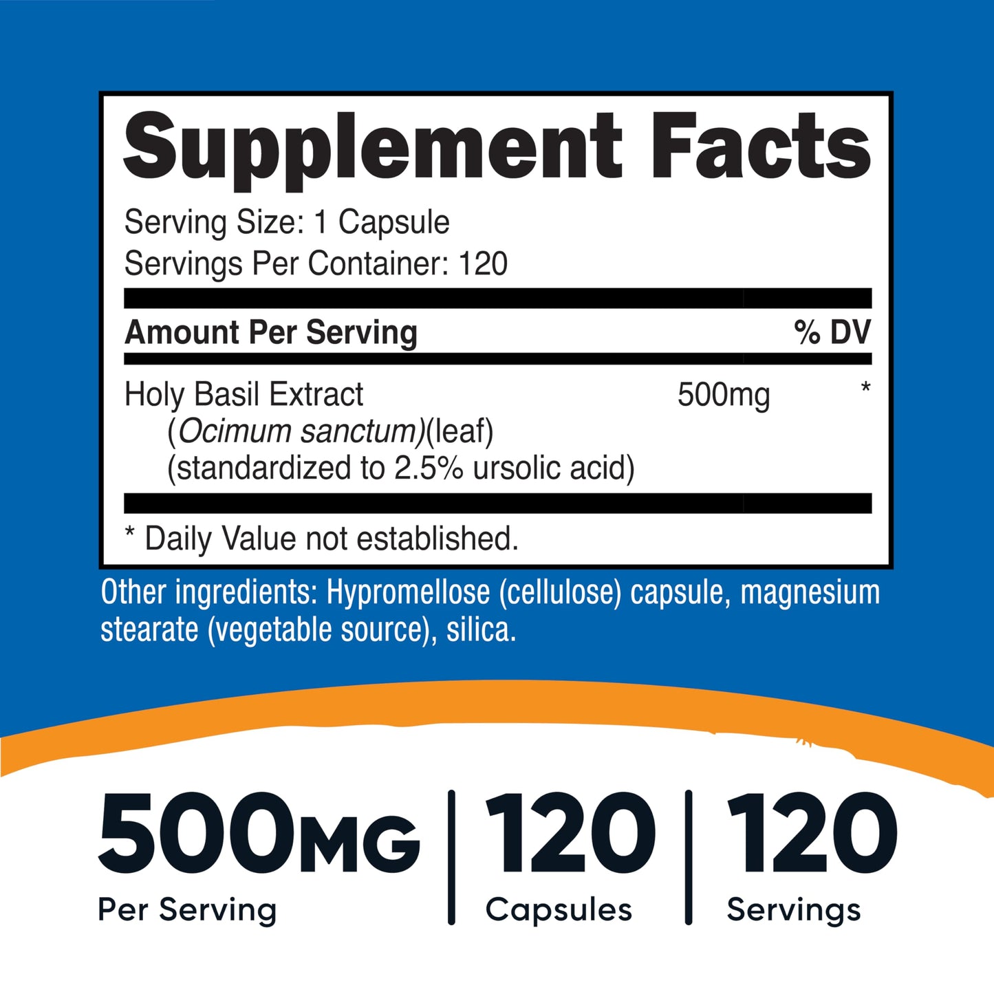 Nutricost Holy Basil Capsules 500mg – 120 Vegetarian, Gluten Free & Non-GMO