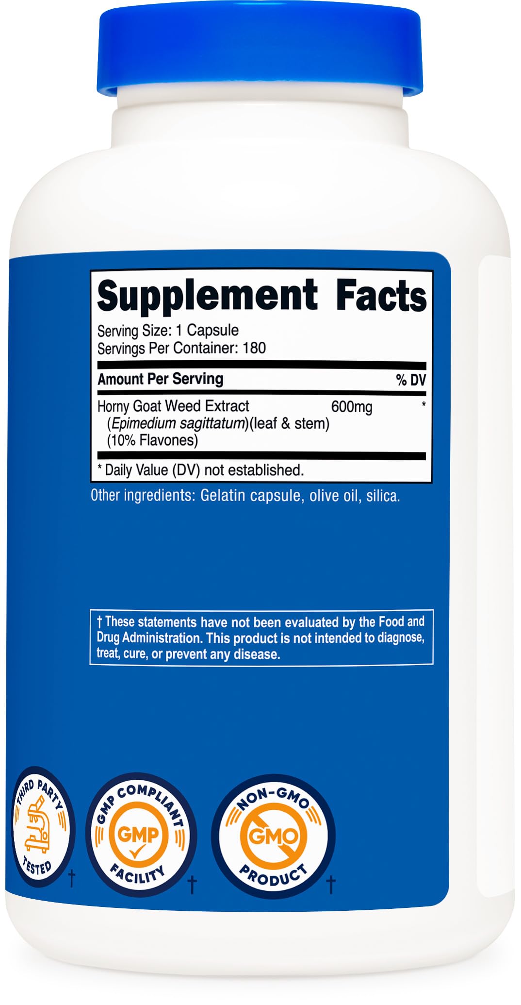 Nutricost Horny Goat Weed Extract (Epimedium) - 180 Capsules, 600mg per Capsule