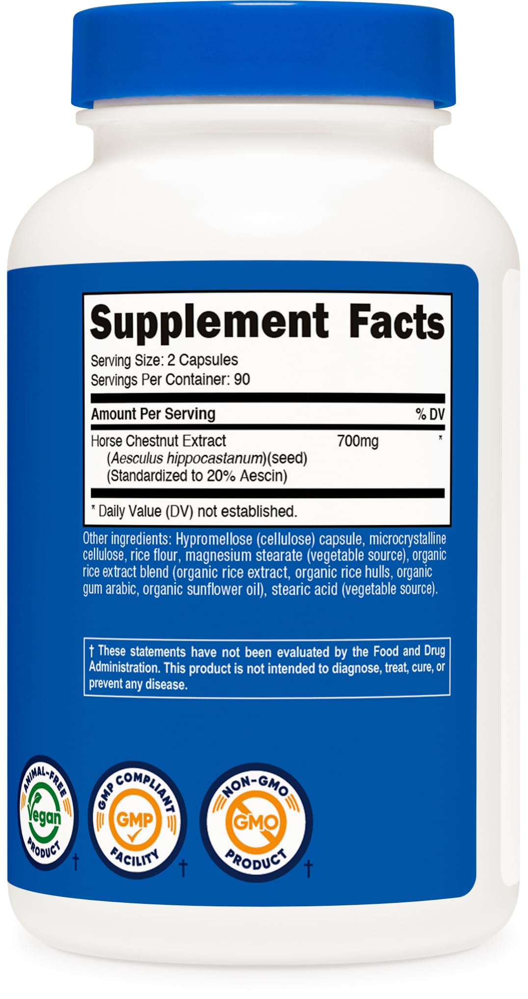 Nutricost Horse Chestnut Extract Capsules 700 MG - 180 Caps (90 Servings) | Non-GMO, Vegan