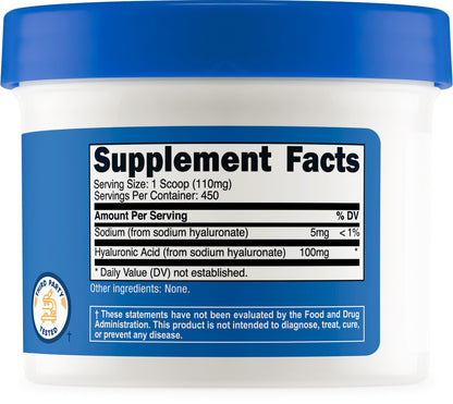 Nutricost Hyaluronic Acid Powder 50 Grams - Water Soluble, Fine Powder, Gluten Free, Non-GMO