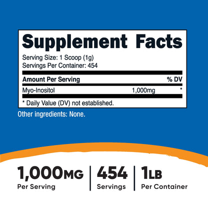 Nutricost Inositol Powder 1LB (454 Grams) - Gluten Free, Non-GMO