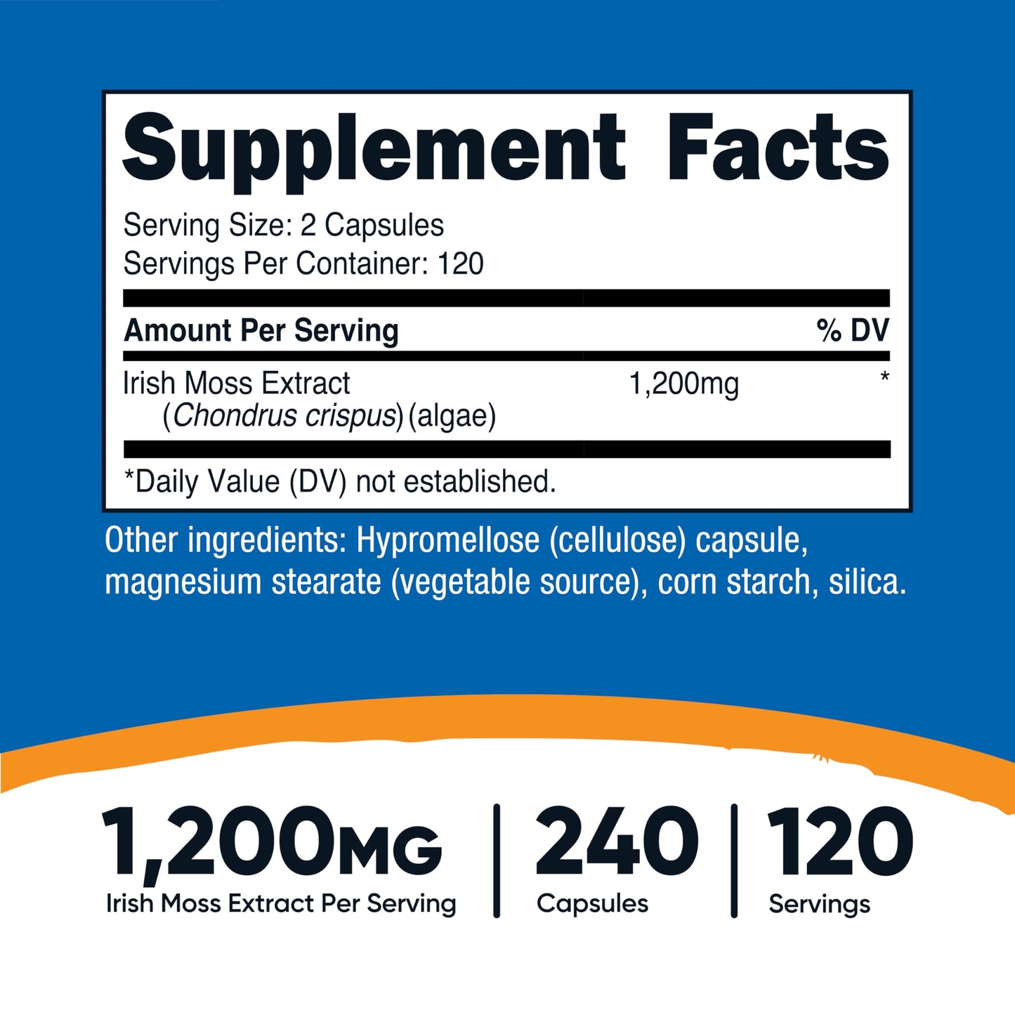 Nutricost Irish Sea Moss Extract Capsules 1200mg – Vegan, Gluten-Free