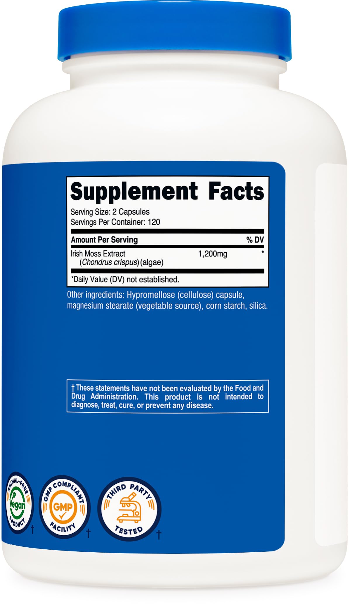 Nutricost Irish Sea Moss Extract Capsules 1200mg – Vegan, Gluten-Free