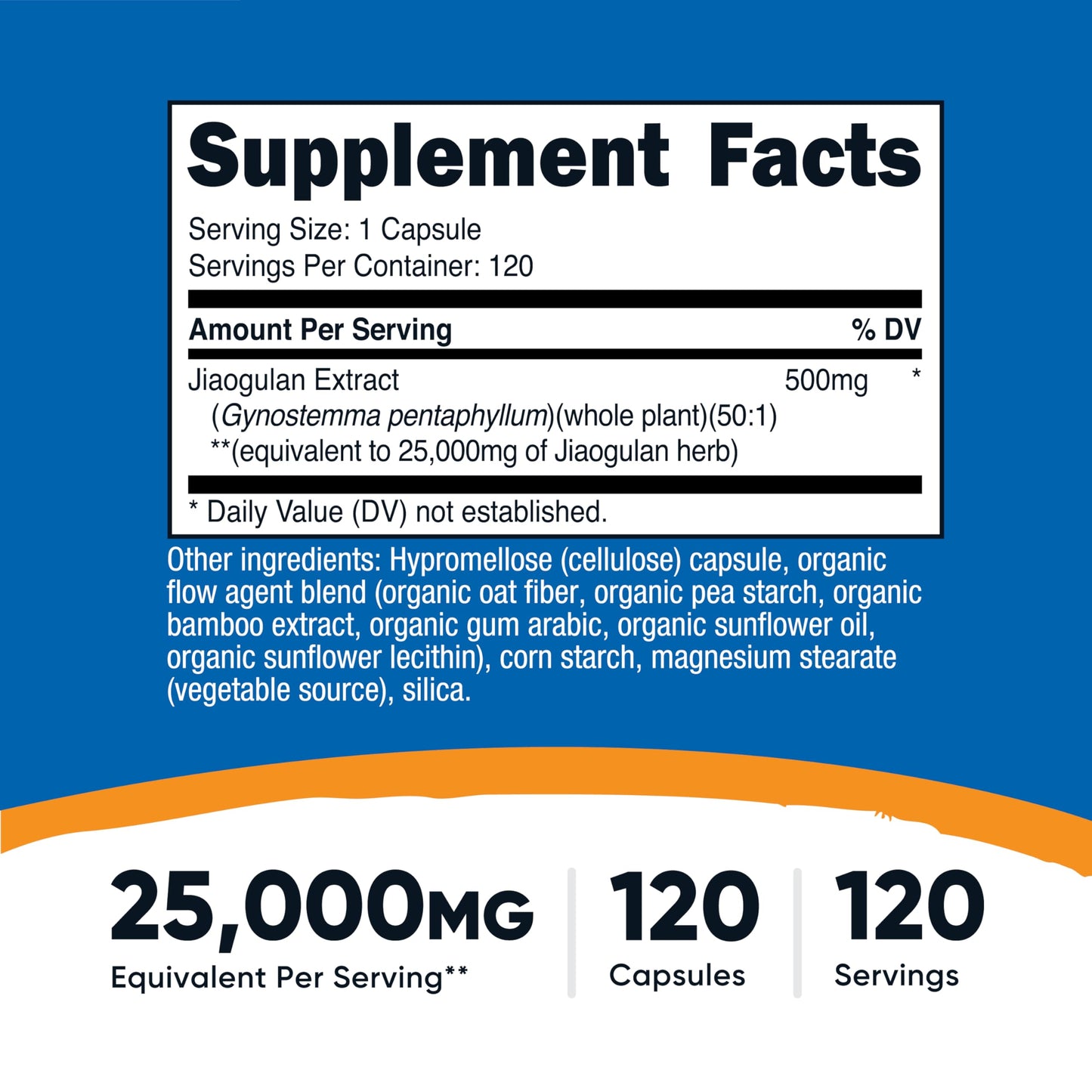 Nutricost Jiaogulan Extract (25,000mg Equivalent) 120 Capsules - Vegan, GMO-Free, Gluten-Free