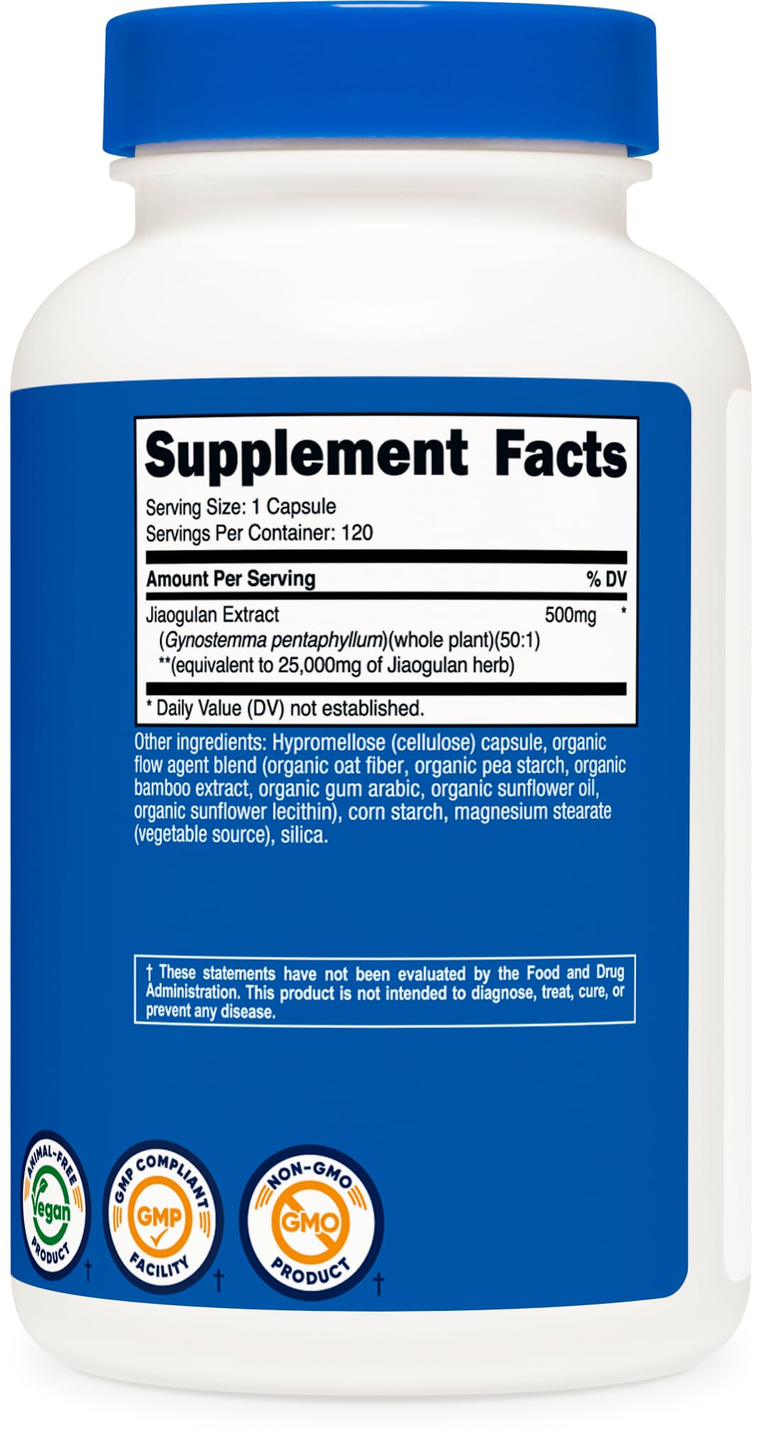Nutricost Jiaogulan Extract (25,000mg Equivalent) 120 Capsules - Vegan, GMO-Free, Gluten-Free