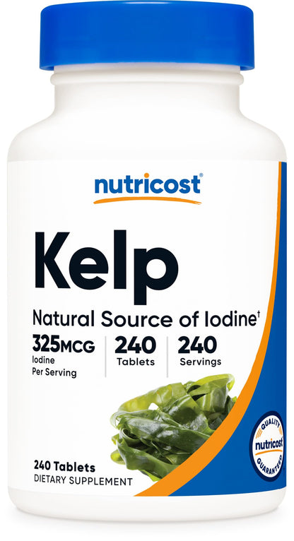 Nutricost Kelp Tablets - 325mcg Iodine, 240 Tablets | Non-GMO, Gluten Free