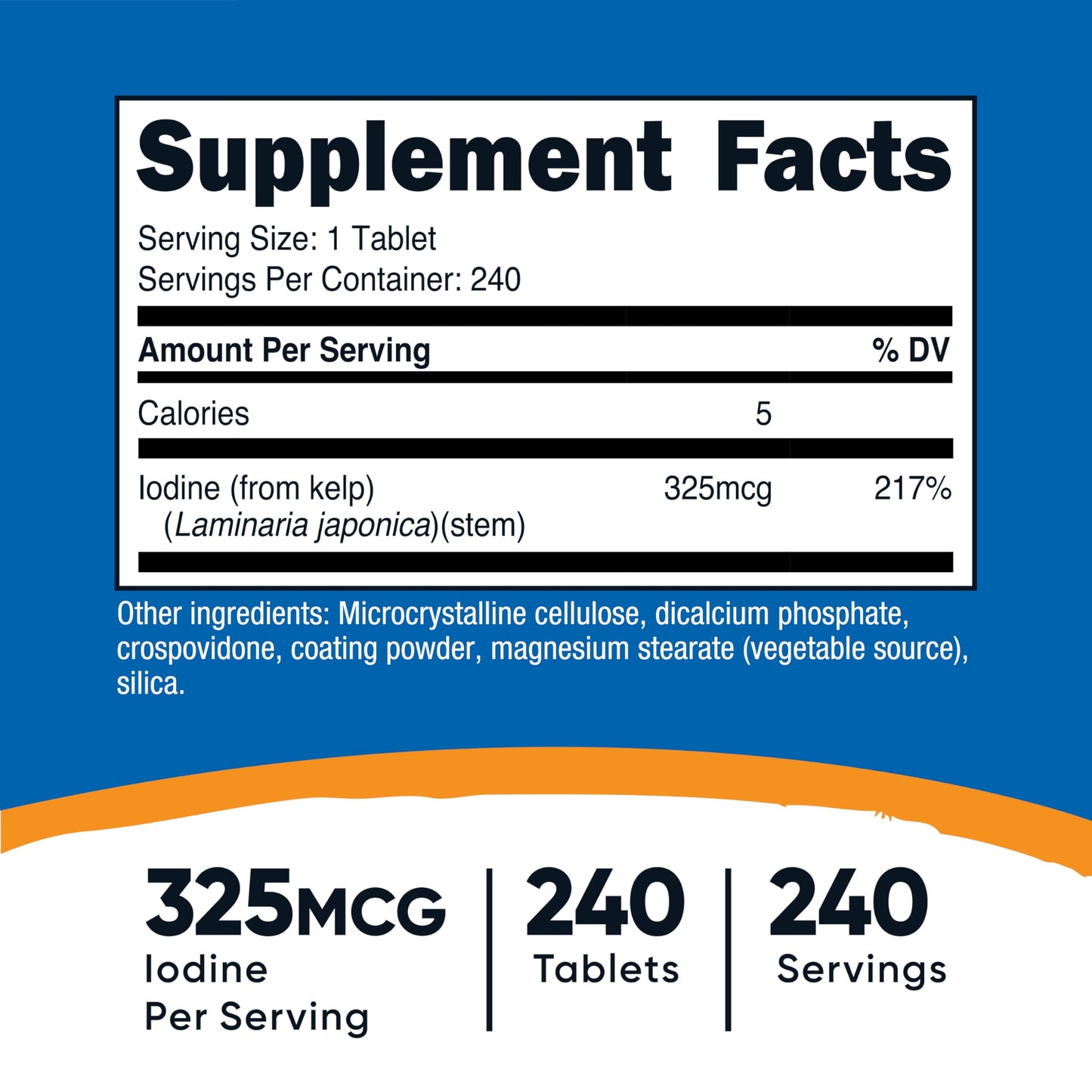Nutricost Kelp Tablets - 325mcg Iodine, 240 Tablets | Non-GMO, Gluten Free