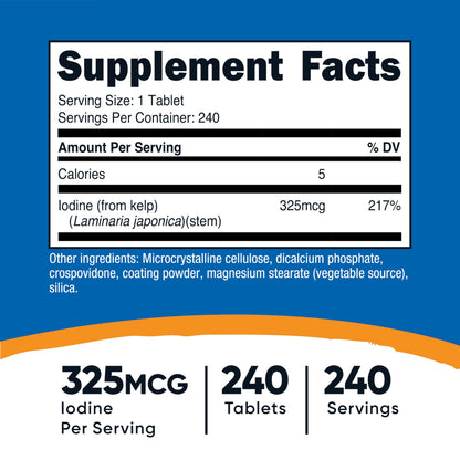 Nutricost Kelp Tablets - 325mcg Iodine, 240 Tablets | Non-GMO, Gluten Free