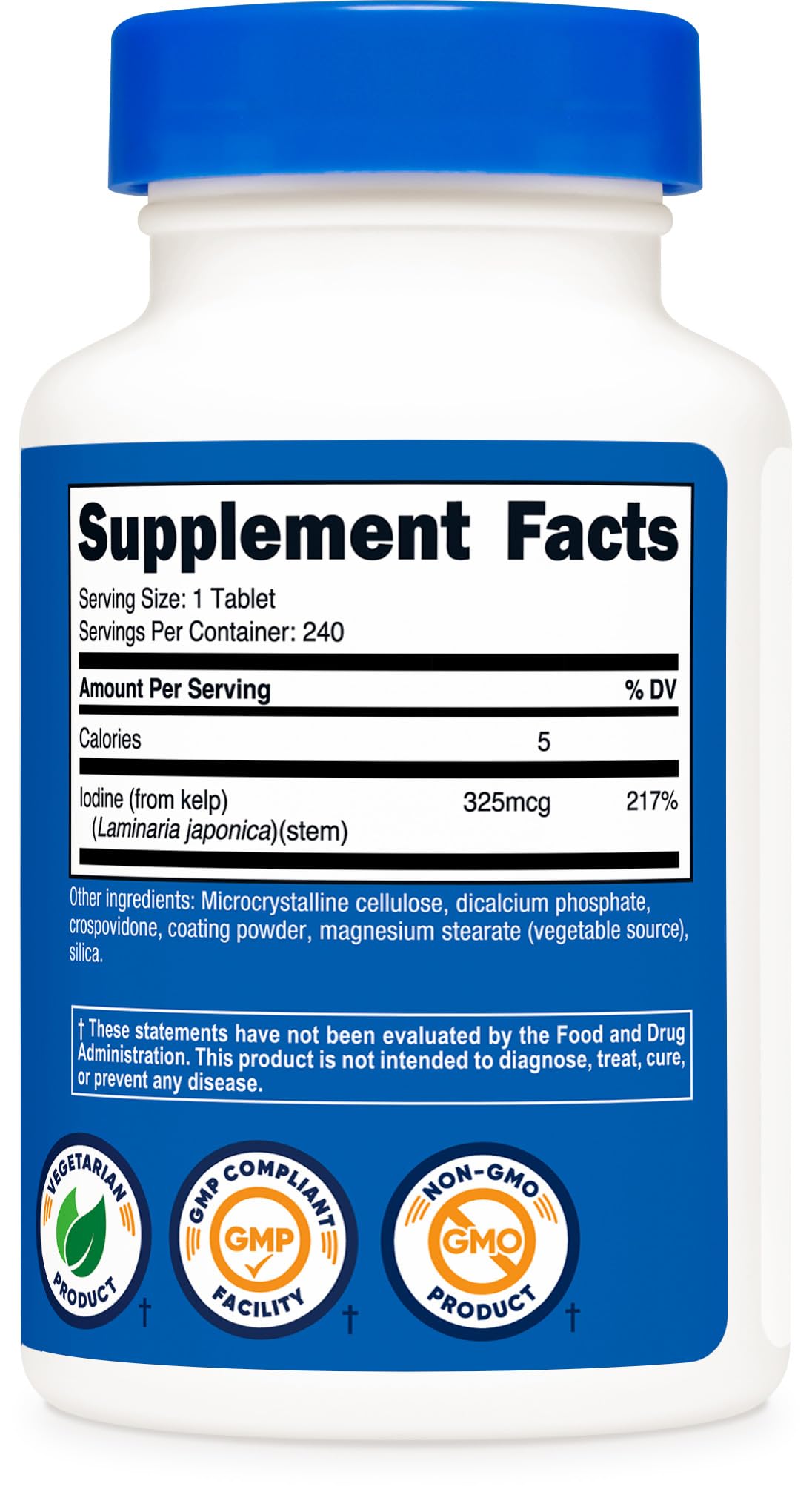 Nutricost Kelp Tablets - 325mcg Iodine, 240 Tablets | Non-GMO, Gluten Free
