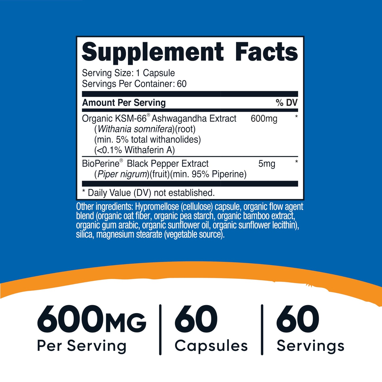 Nutricost KSM-66 Ashwagandha 600mg - 60 Veggie Caps | BioPerine