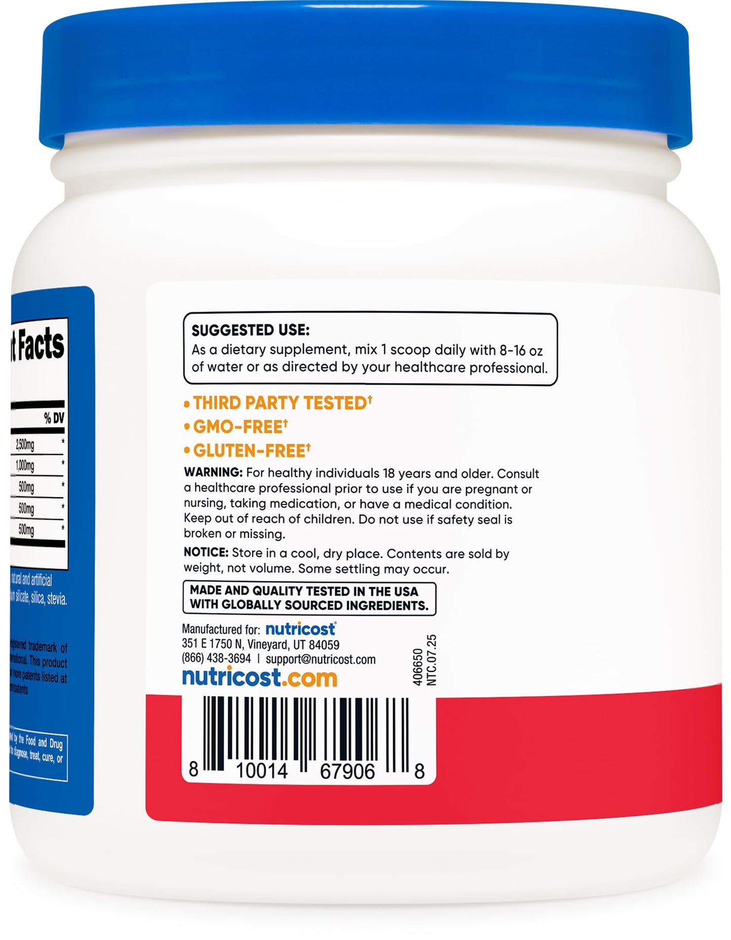 Nutricost L-Arginine Complex (Fruit Punch, 60 Servings) - Gluten Free, Non-GMO