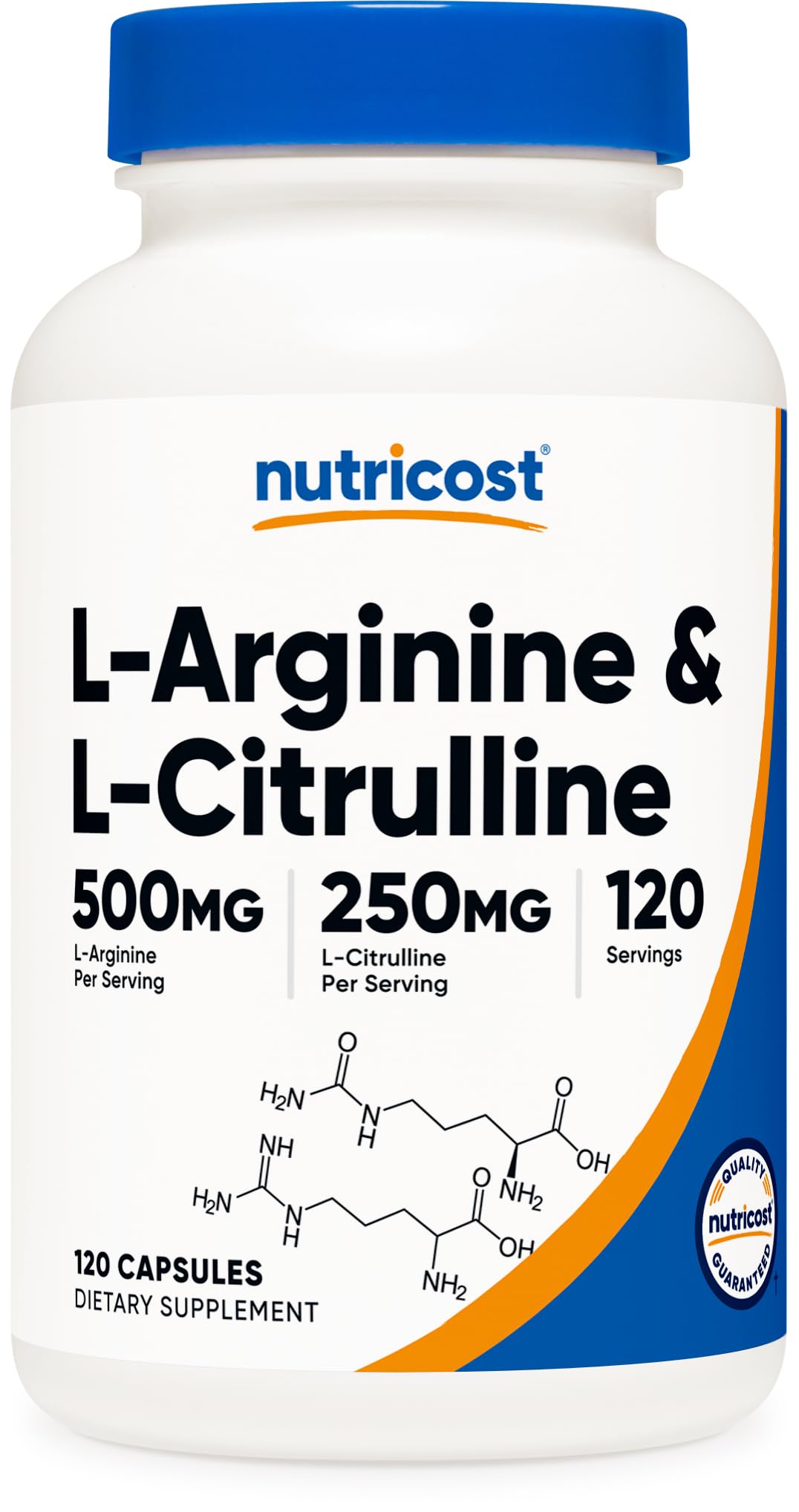 Nutricost L-Arginine L-Citrulline Complex 750mg - 120 Capsules | Non-GMO