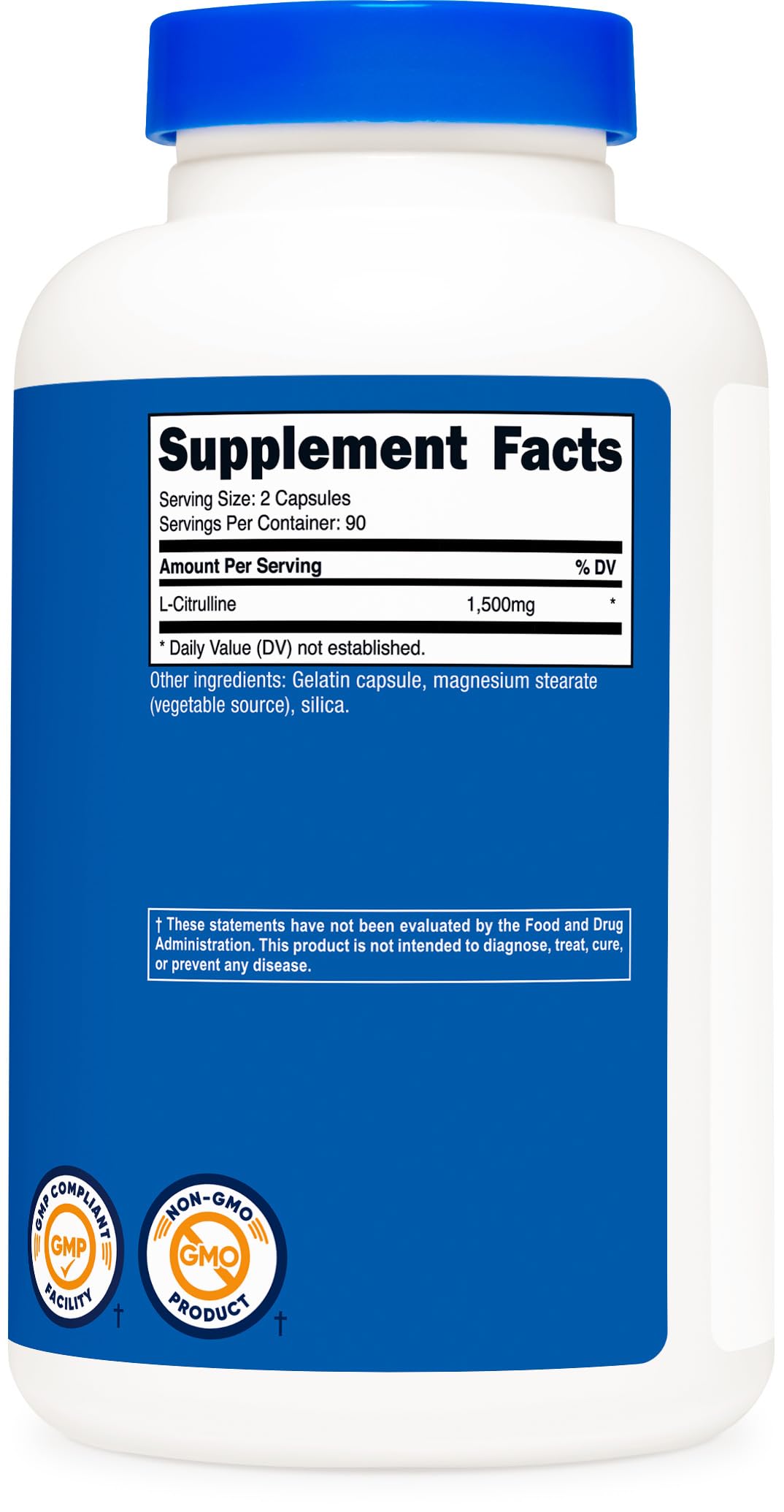 Nutricost L-Citrulline 1500mg – 180 Capsules | 750mg/Cap | Gluten Free, Non-GMO | Packaging May Vary