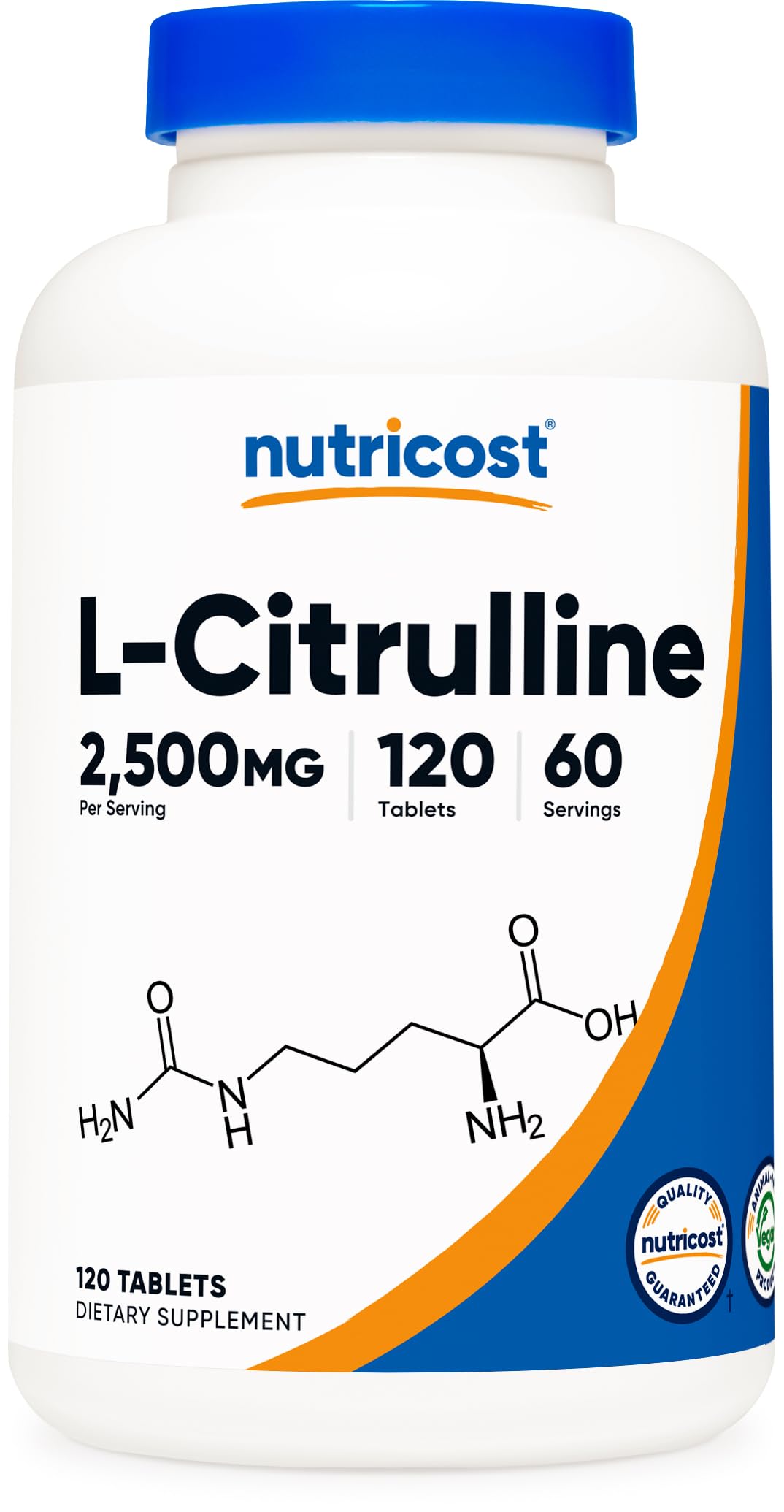 Nutricost L-Citrulline 2500mg - 60 Servings | 120 Tablets - Non-GMO & Gluten Free