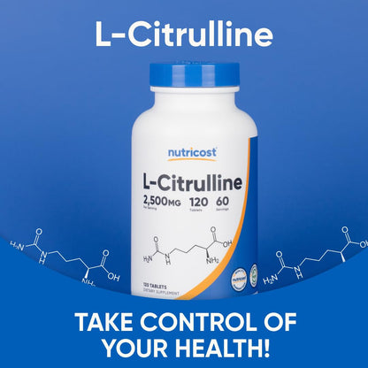 Nutricost L-Citrulline 2500mg - 60 Servings | 120 Tablets - Non-GMO & Gluten Free