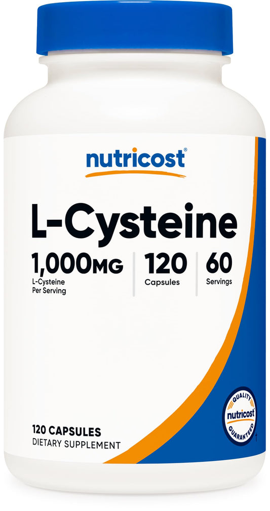 Nutricost L-Cysteine 1000mg – 120 Caps – Non-GMO & Gluten Free (500mg per Capsule) BritishVita | Premium UK Vitamins & Wellness Supplements