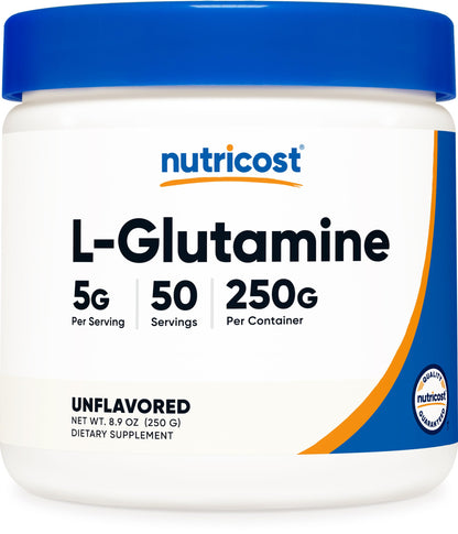 Nutricost L-Glutamine Powder 250 Grams – 50 Servings, Vegan & Gluten Free