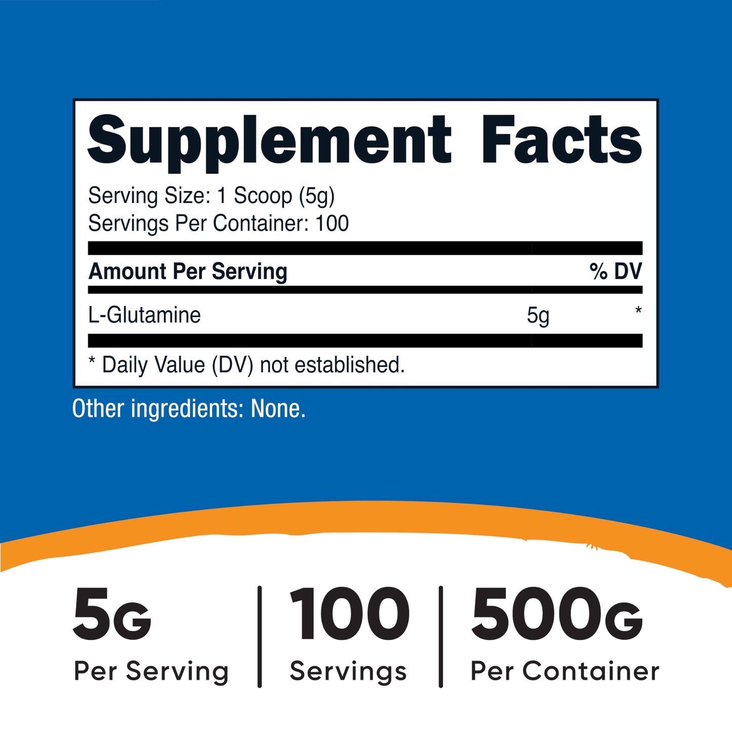 Nutricost L-Glutamine Powder (500g) - Unflavored, Gluten Free & Non-GMO | 100 Servings