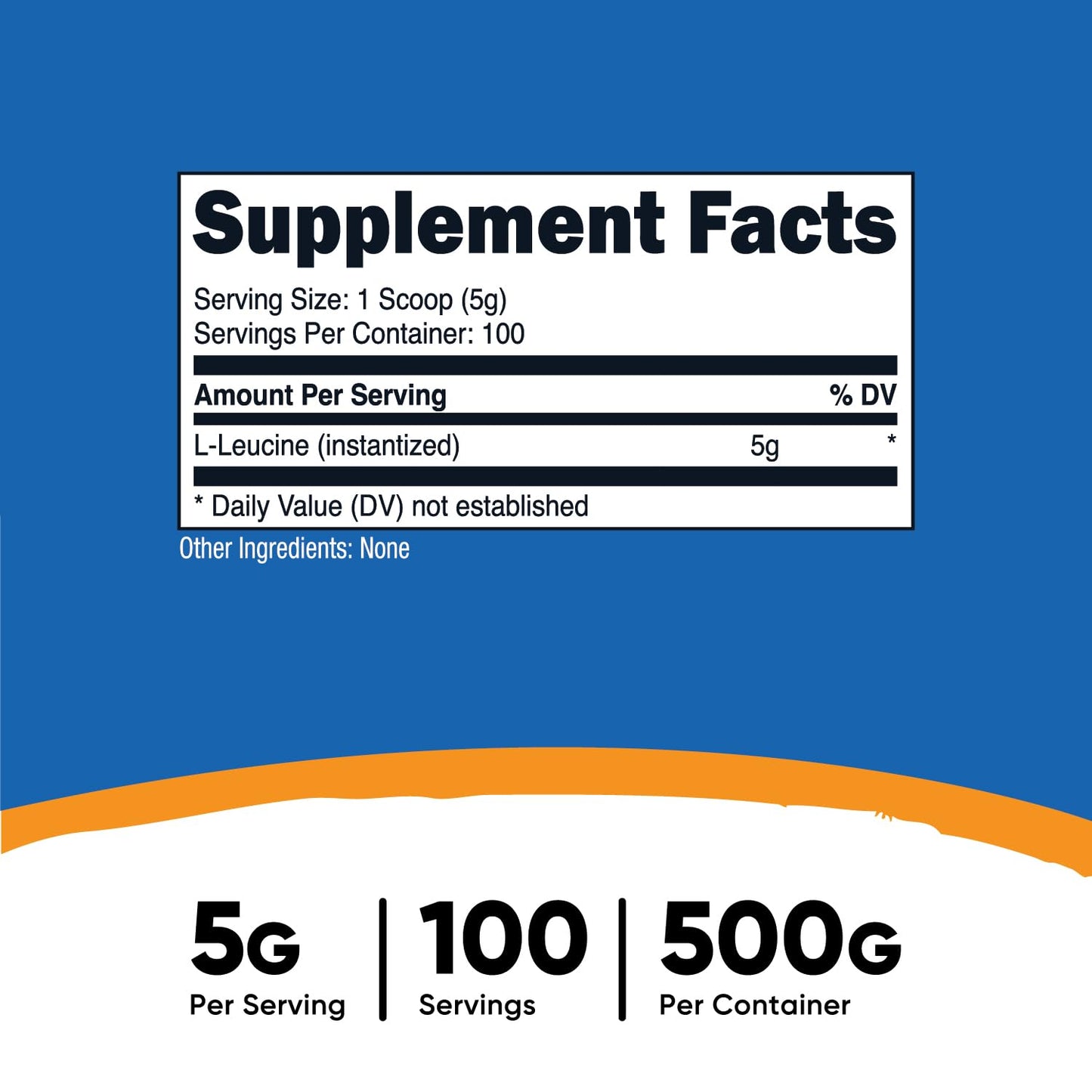 Nutricost Pure L-Leucine Powder 500g - 5g Per Serving | Gluten Free