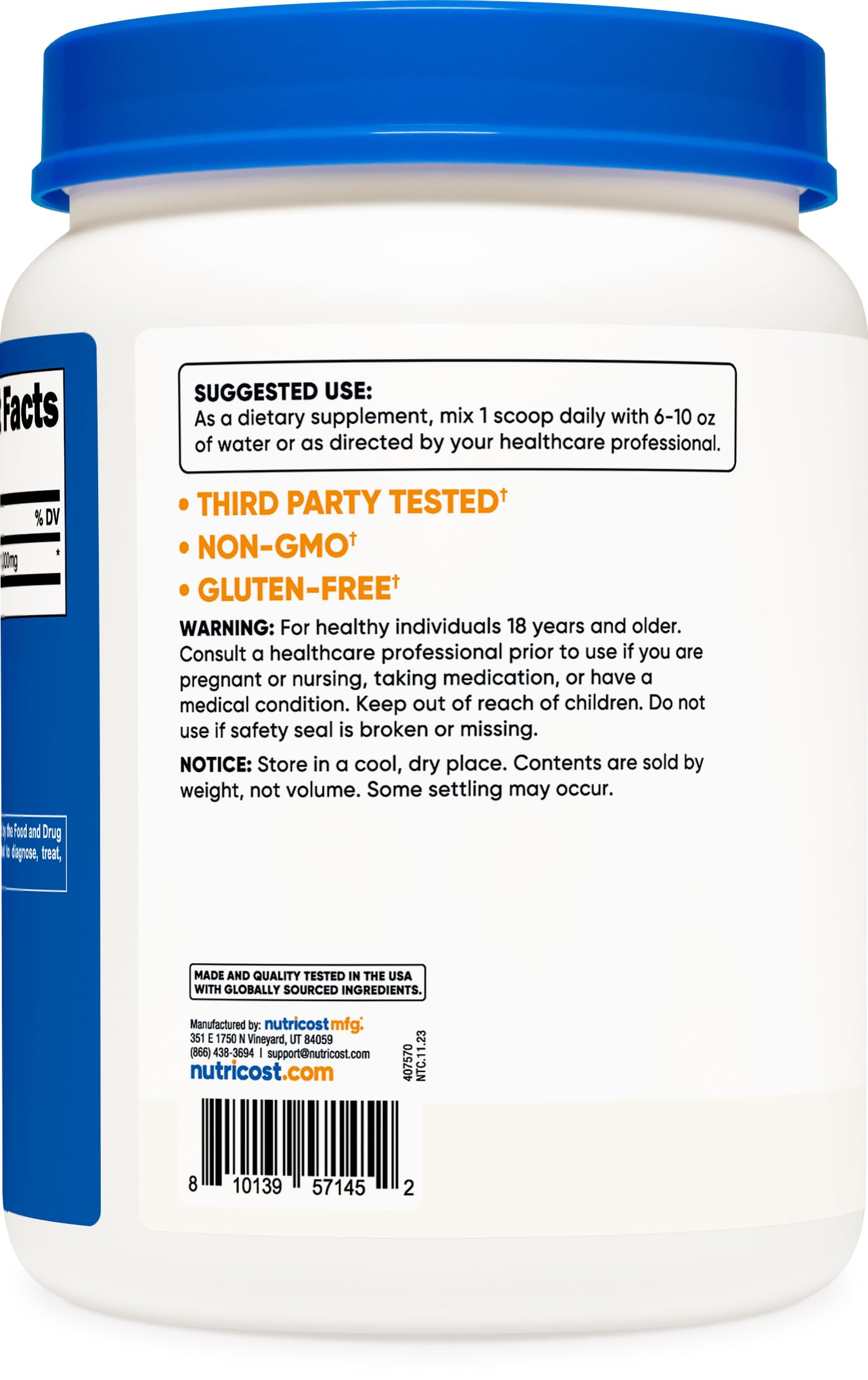 Nutricost L-Lysine Powder 1KG | Pure L-Lysine, Non-GMO, Gluten Free