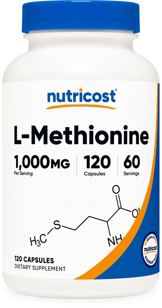 Nutricost L-Methionine 1000 mg - 120 Capsules | 60 Servings | Gluten-Free, GMO-Free BritishVita | Premium UK Vitamins & Wellness Supplements