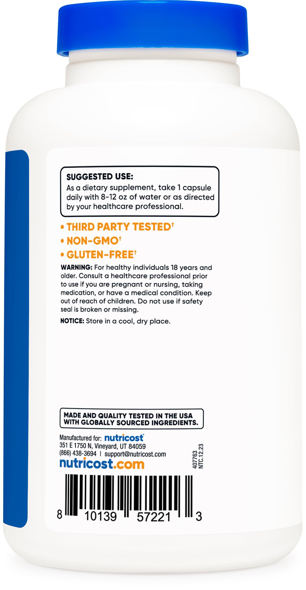 Nutricost L-Ornithine 500mg - 180 Capsules | Non-GMO & Gluten Free