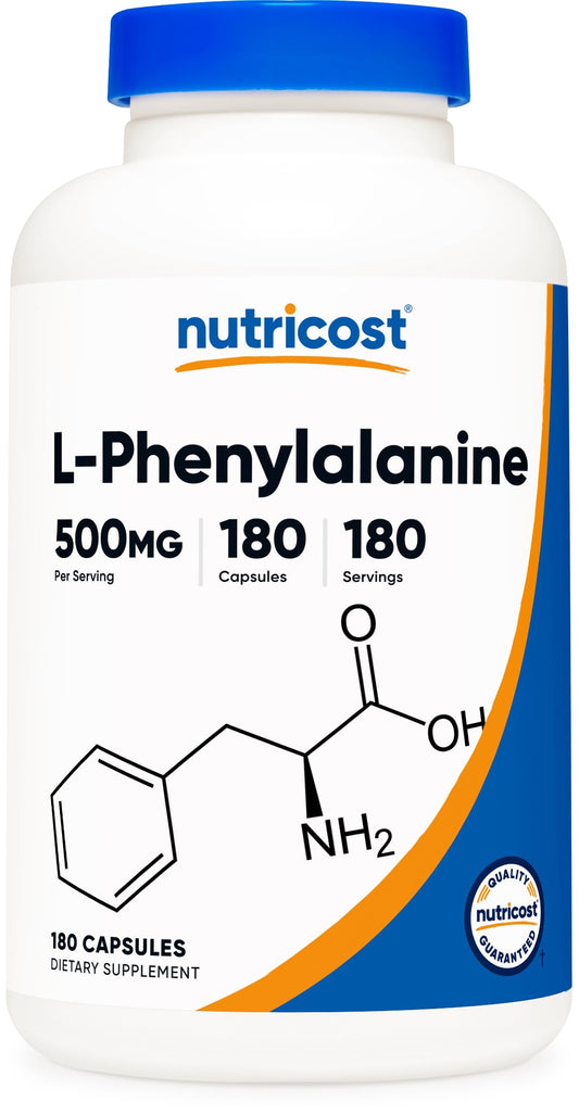 Nutricost L-Phenylalanine 500mg – 180 Capsules | USA Made, GMP Certified BritishVita | Premium UK Vitamins & Wellness Supplements