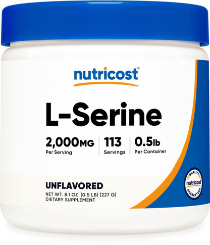 Nutricost L-Serine Powder - 113 Servings, 2000 mg/Serving | Gluten Free, Non-GMO