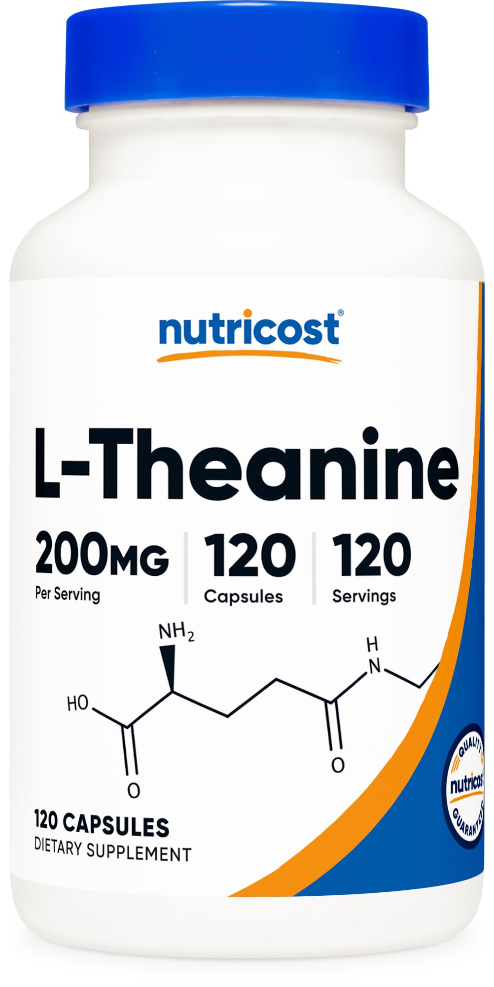 Nutricost L-Theanine 200mg - 120 Capsules | Double Strength, Non-GMO, Gluten Free
