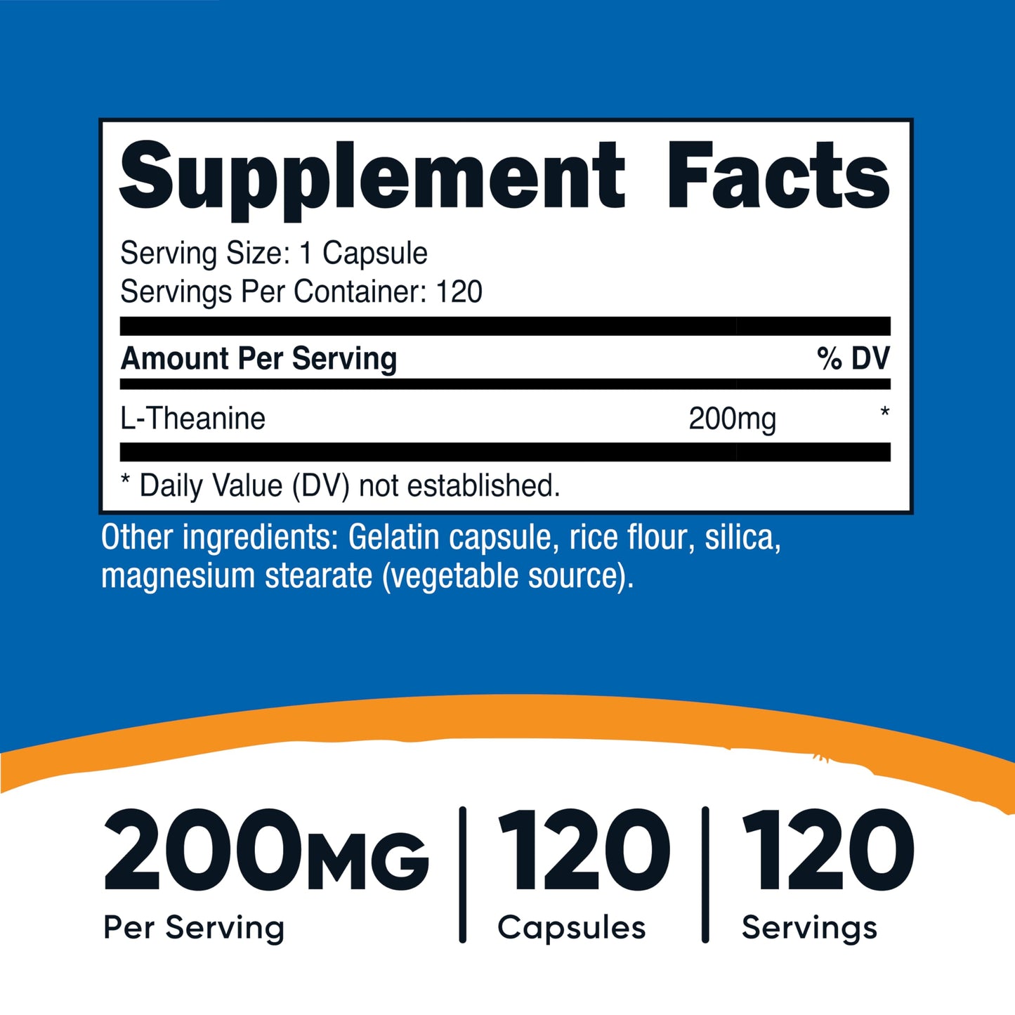 Nutricost L-Theanine 200mg - 120 Capsules | Double Strength, Non-GMO, Gluten Free