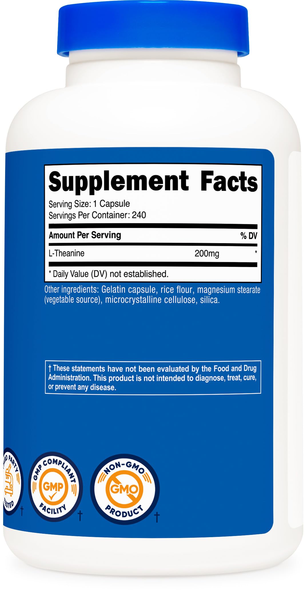 Nutricost L-Theanine 200mg 240 Capsules - Double Strength