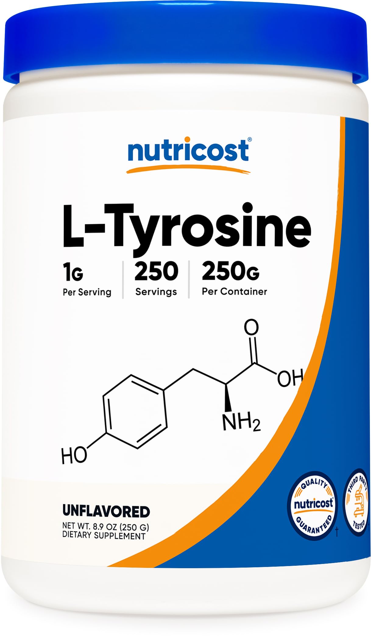 Nutricost L-Tyrosine Powder 250g – Pure L-Tyrosine 1000mg per Serving
