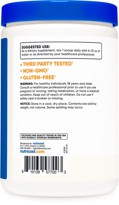 Nutricost L-Tyrosine Powder 250g – Pure L-Tyrosine 1000mg per Serving