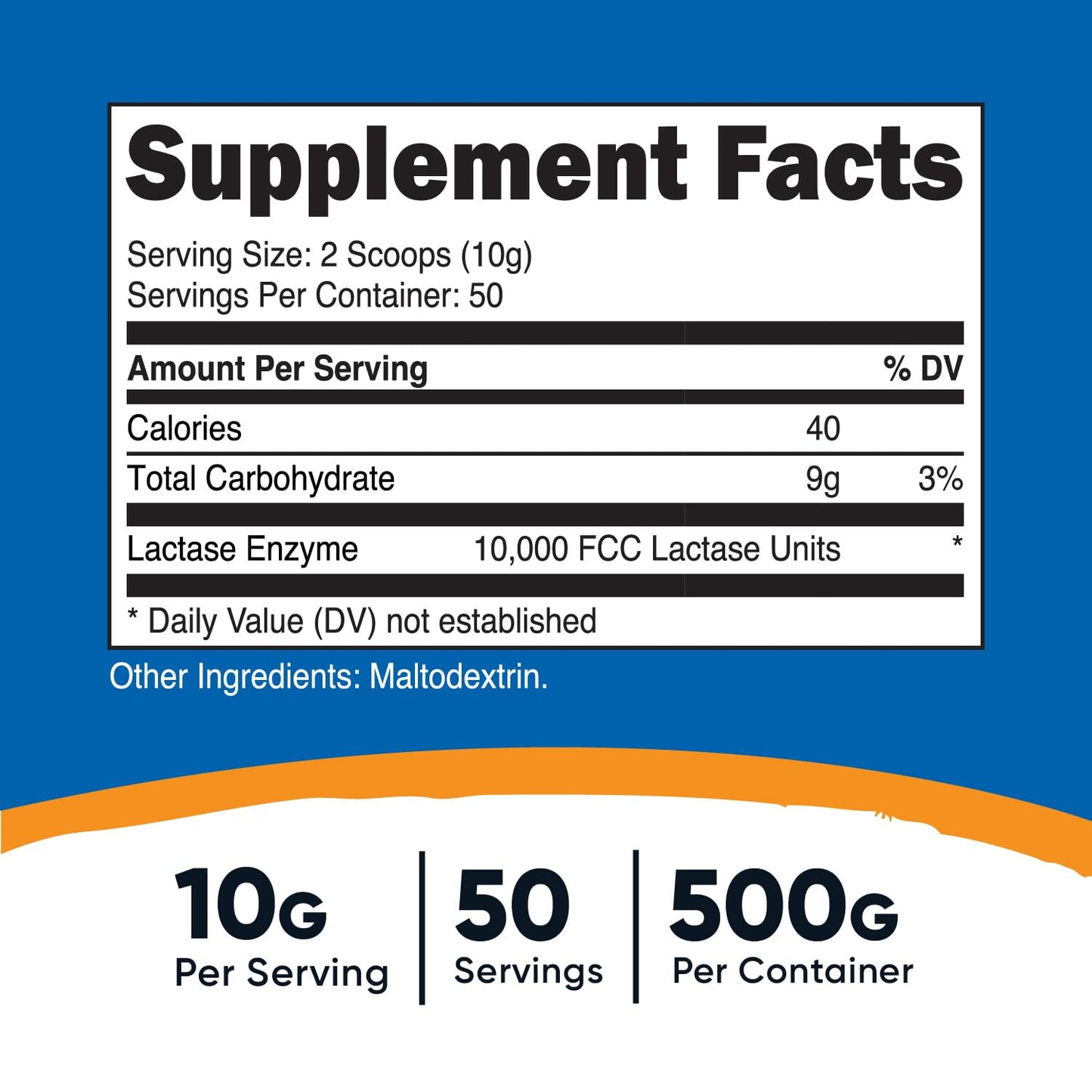 Nutricost Lactase Powder 500 Grams – Non-GMO, Gluten Free