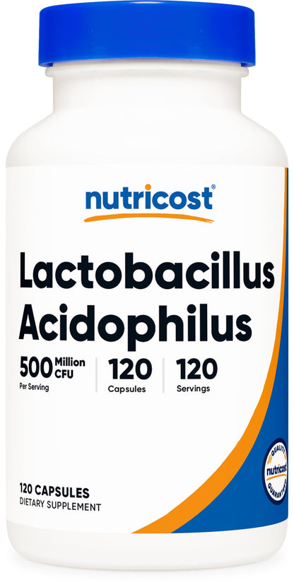 Nutricost Lactobacillus Acidophilus 500 Million CFU – 120 Capsules