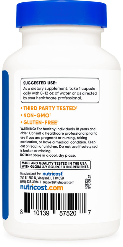 Nutricost Lactobacillus Acidophilus 500 Million CFU – 120 Capsules