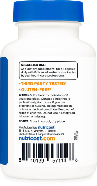 Nutricost Lactoferrin Capsules – 60 Servings (300mg) | Gluten-Free, Vegetarian, GMP-Certified